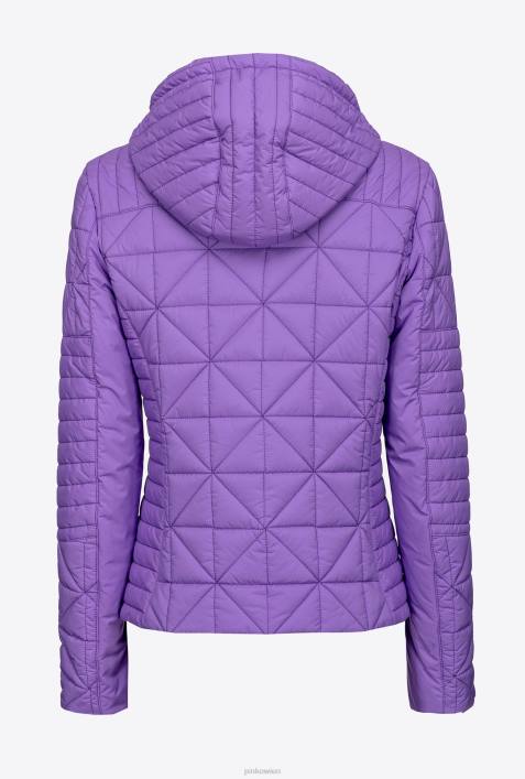 Mäntel | Pinko Lavendelflieder leichte Daunenjacke mit Logo-PatchZ4ZP843