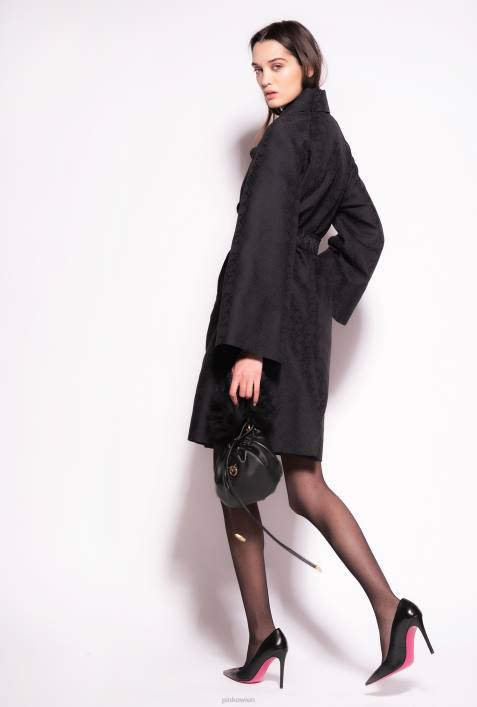 Mäntel | Pinko Limousine schwarz Jacquard-Trenchcoat mit LogomusterZ4ZP838