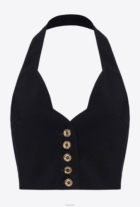 Mäntel | Pinko Limousine schwarz Neckholder-WesteZ4ZP336