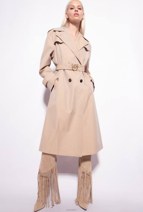 Mäntel | Pinko Safari-Beige Trenchcoat mit „Love Birds“-SchnalleZ4ZP831
