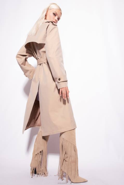 Mäntel | Pinko Safari-Beige Trenchcoat mit „Love Birds“-SchnalleZ4ZP831