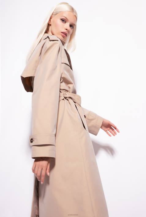 Mäntel | Pinko Safari-Beige Trenchcoat mit „Love Birds“-SchnalleZ4ZP831