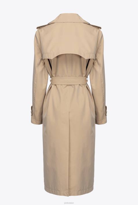 Mäntel | Pinko Safari-Beige Trenchcoat mit „Love Birds“-SchnalleZ4ZP831