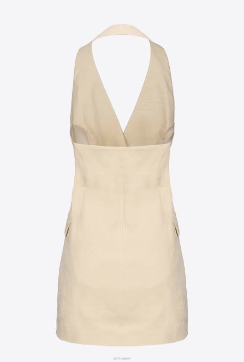 Mäntel | Pinko gefrostetes Mandelbeige lange LeinenwesteZ4ZP112