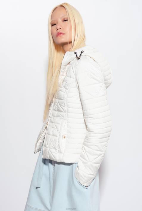 Mäntel | Pinko seidenweiß leichte Daunenjacke mit Logo-PatchZ4ZP844