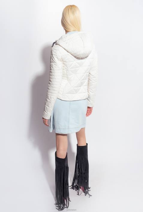 Mäntel | Pinko seidenweiß leichte Daunenjacke mit Logo-PatchZ4ZP844