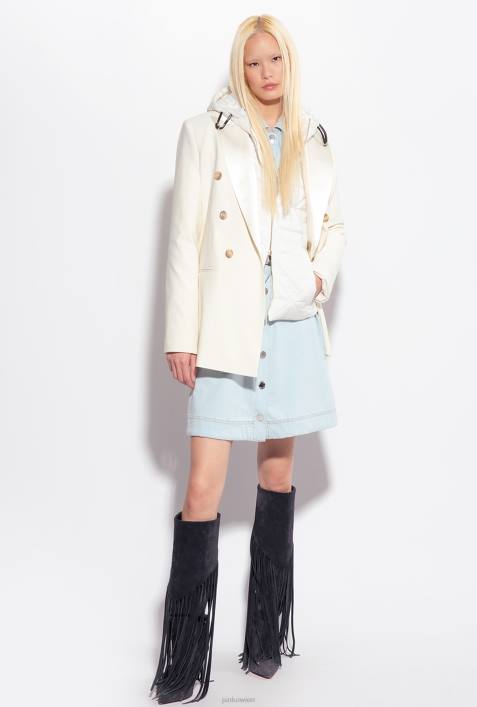 Mäntel | Pinko seidenweiß leichte Daunenjacke mit Logo-PatchZ4ZP844