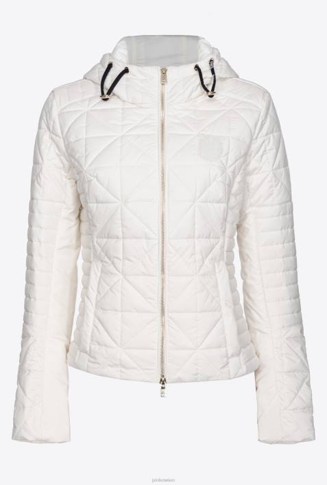 Mäntel | Pinko seidenweiß leichte Daunenjacke mit Logo-PatchZ4ZP844