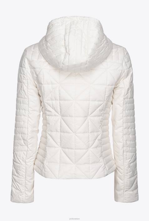 Mäntel | Pinko seidenweiß leichte Daunenjacke mit Logo-PatchZ4ZP844
