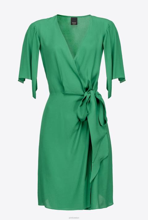 kurze Kleider | Pinko Amazonas Wickelkleid aus marokkanischem KreppZ4ZP161
