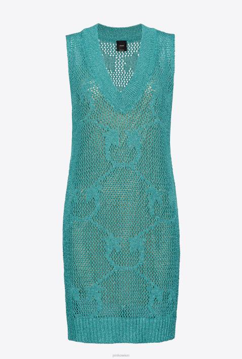 kurze Kleider | Pinko Blau Minikleid aus MaschenstrickZ4ZP31