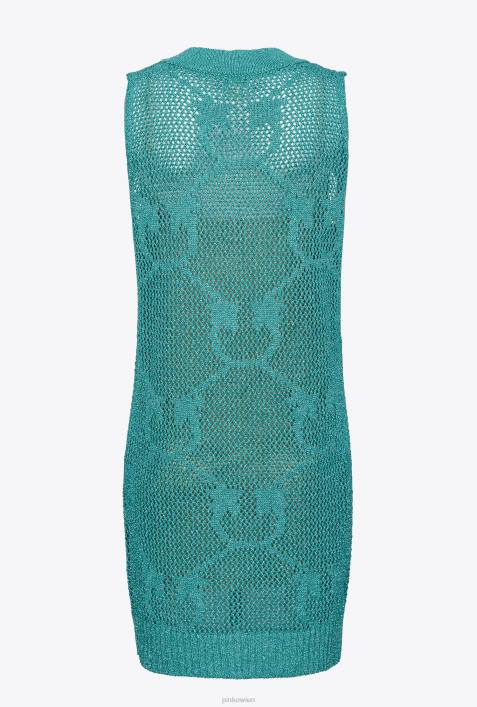 kurze Kleider | Pinko Blau Minikleid aus MaschenstrickZ4ZP31