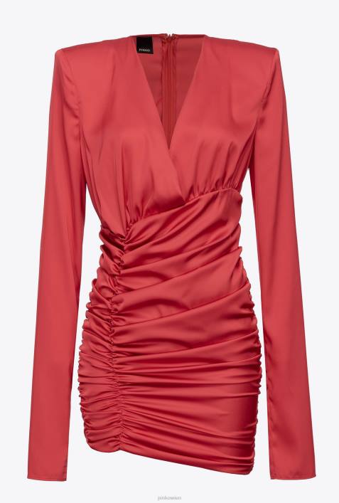 kurze Kleider | Pinko Chili rot Minikleid aus Stretch-SatinZ4ZP104