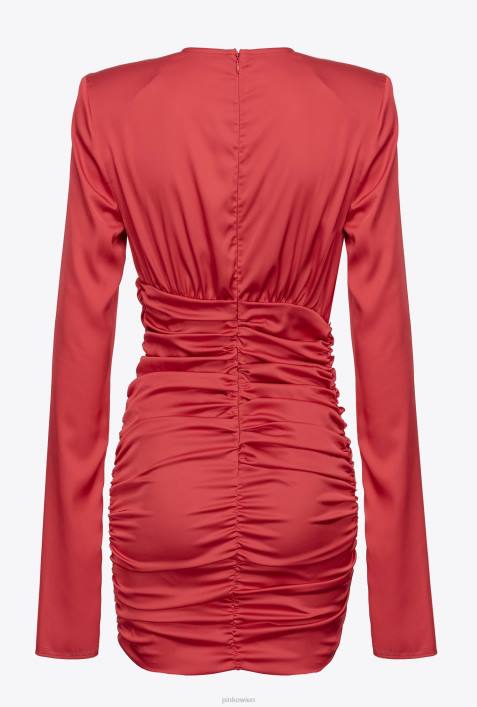 kurze Kleider | Pinko Chili rot Minikleid aus Stretch-SatinZ4ZP104