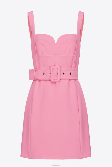 kurze Kleider | Pinko Konvolvulus rosa Minikleid mit GürtelZ4ZP12