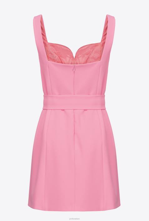 kurze Kleider | Pinko Konvolvulus rosa Minikleid mit GürtelZ4ZP12
