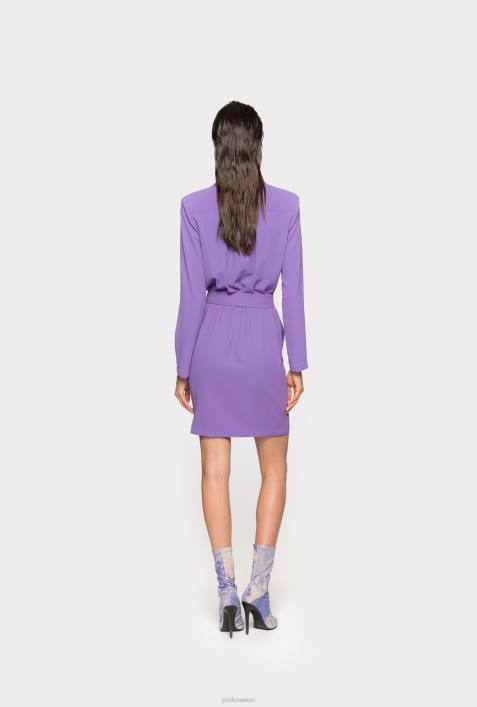 kurze Kleider | Pinko Lavendelflieder Hemdblusenkleid mit „Love Birds“-SchnalleZ4ZP126