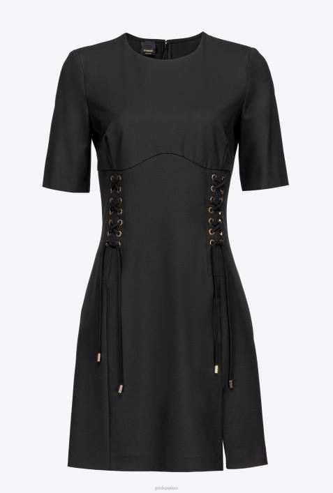 kurze Kleider | Pinko Limousine schwarz Korsettkleid mit SchnürungZ4ZP157