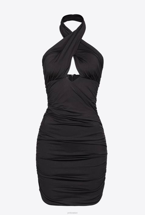 kurze Kleider | Pinko Limousine schwarz Mini-WickelkleidZ4ZP137
