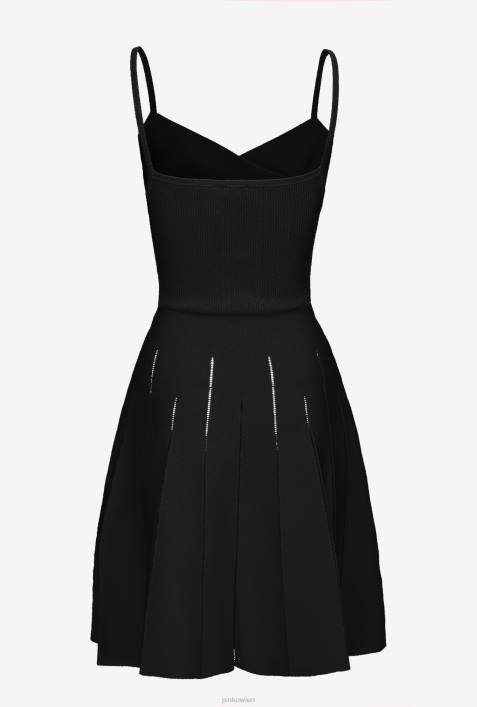 kurze Kleider | Pinko Limousine schwarz Minikleid aus StrickZ4ZP147