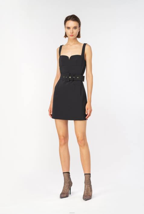 kurze Kleider | Pinko Limousine schwarz Minikleid mit GürtelZ4ZP13