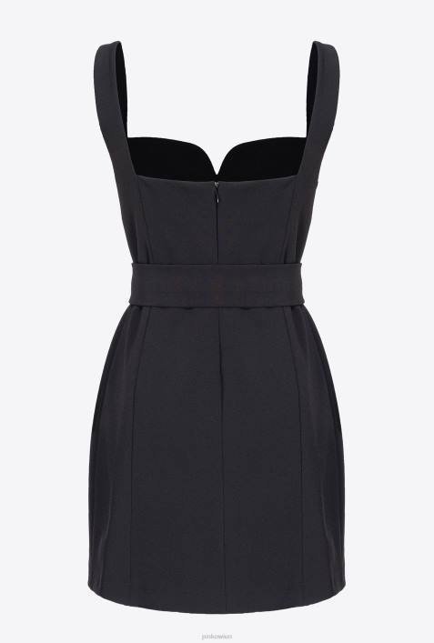 kurze Kleider | Pinko Limousine schwarz Minikleid mit GürtelZ4ZP13