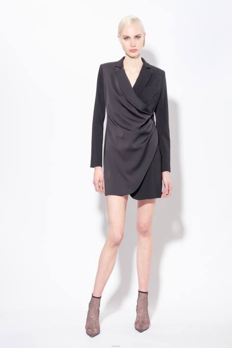 kurze Kleider | Pinko Limousine schwarz Satin-BlazerkleidZ4ZP149