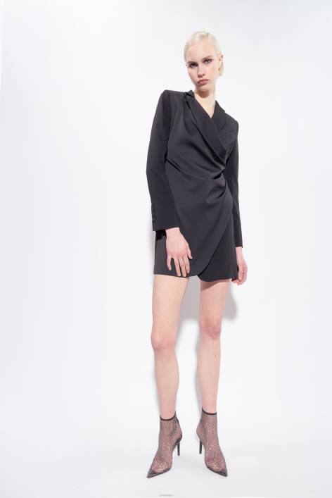 kurze Kleider | Pinko Limousine schwarz Satin-BlazerkleidZ4ZP149