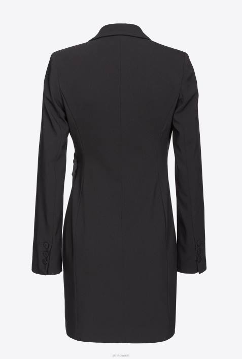 kurze Kleider | Pinko Limousine schwarz Satin-BlazerkleidZ4ZP149