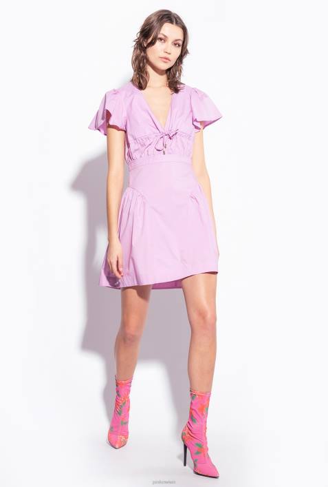 kurze Kleider | Pinko dunkler Safran Minikleid aus PopelineZ4ZP93