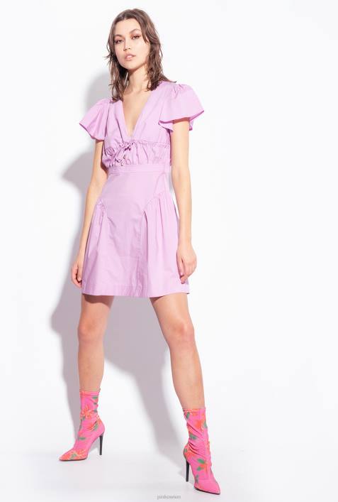 kurze Kleider | Pinko dunkler Safran Minikleid aus PopelineZ4ZP93