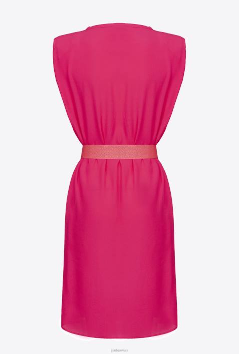 kurze Kleider | Pinko gemütliches Fuchsia Etuikleid mit GürtelZ4ZP62