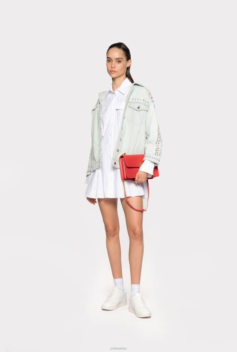 kurze Kleider | Pinko helles Weiss Kurzes Hemdblusenkleid aus BaumwollpopelineZ4ZP65
