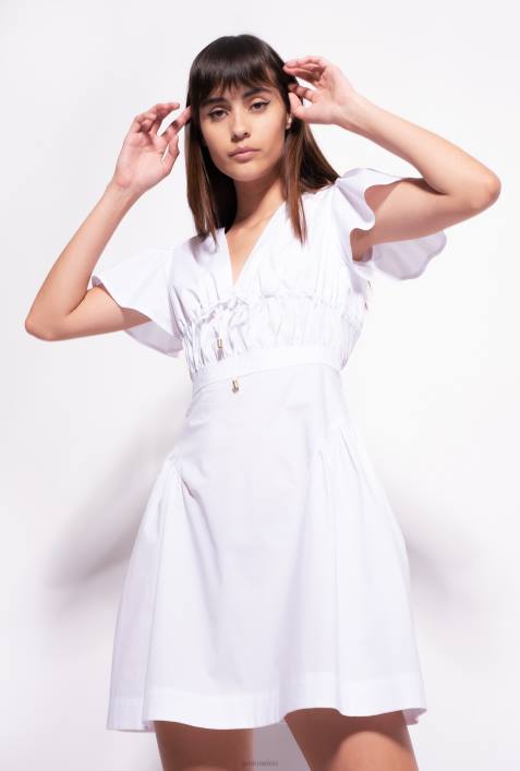 kurze Kleider | Pinko helles Weiss Minikleid aus PopelineZ4ZP94