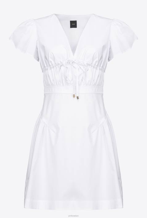 kurze Kleider | Pinko helles Weiss Minikleid aus PopelineZ4ZP94