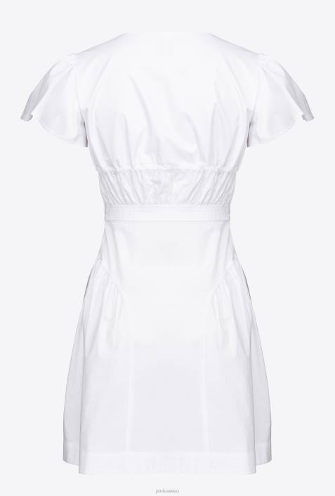 kurze Kleider | Pinko helles Weiss Minikleid aus PopelineZ4ZP94