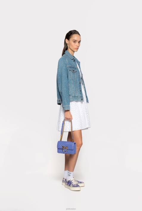 kurze Kleider | Pinko helles Weiss Minikleid mit LochstickereiZ4ZP58