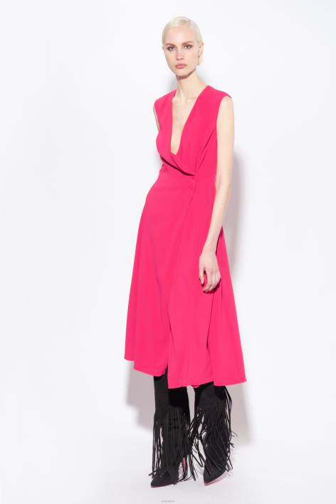 kurze Kleider | Pinko himbeerrot Midikleid aus Stretch-CrêpeZ4ZP68