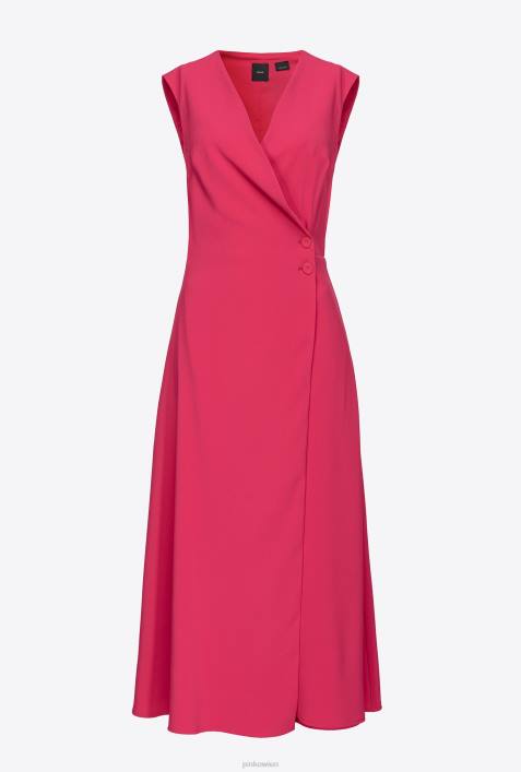 kurze Kleider | Pinko himbeerrot Midikleid aus Stretch-CrêpeZ4ZP68