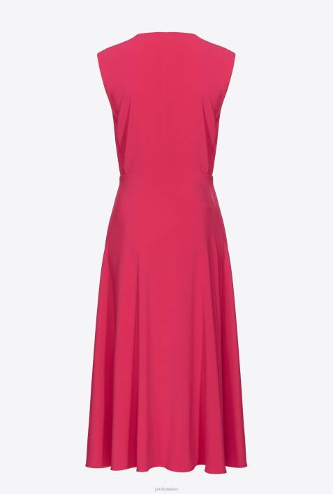 kurze Kleider | Pinko himbeerrot Midikleid aus Stretch-CrêpeZ4ZP68