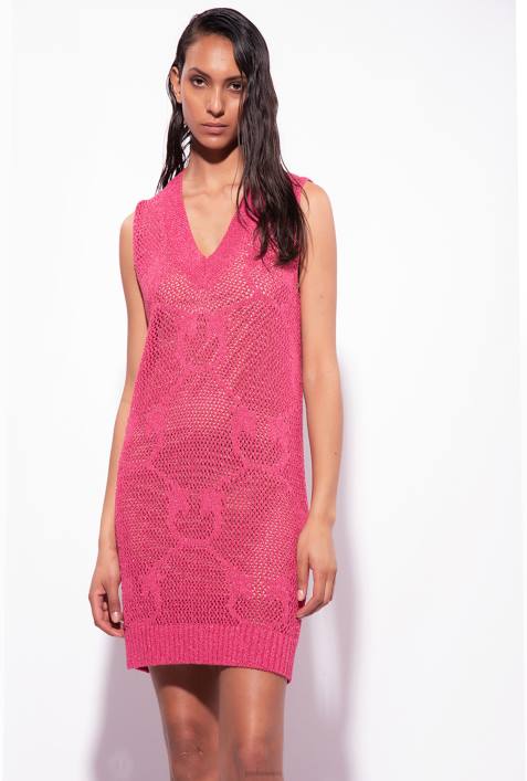 kurze Kleider | Pinko himbeerrot Minikleid aus MaschenstrickZ4ZP32