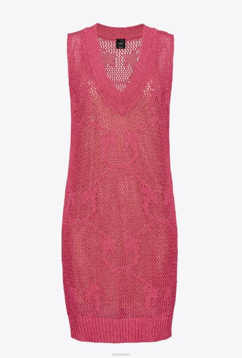 kurze Kleider | Pinko himbeerrot Minikleid aus MaschenstrickZ4ZP32