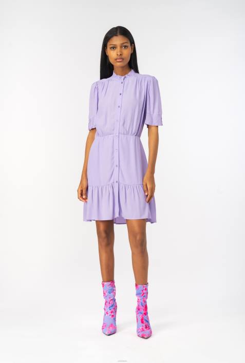 kurze Kleider | Pinko lila Tulpe Marokkanisches Mini-HemdkleidZ4ZP19