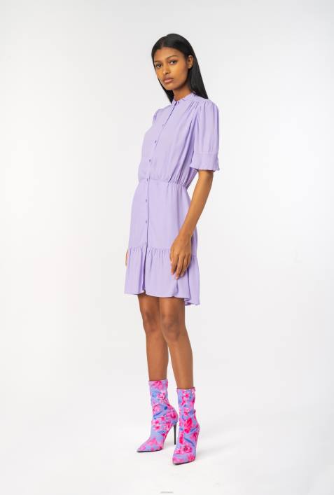 kurze Kleider | Pinko lila Tulpe Marokkanisches Mini-HemdkleidZ4ZP19