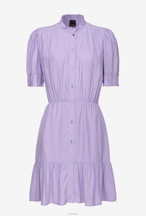 kurze Kleider | Pinko lila Tulpe Marokkanisches Mini-HemdkleidZ4ZP19