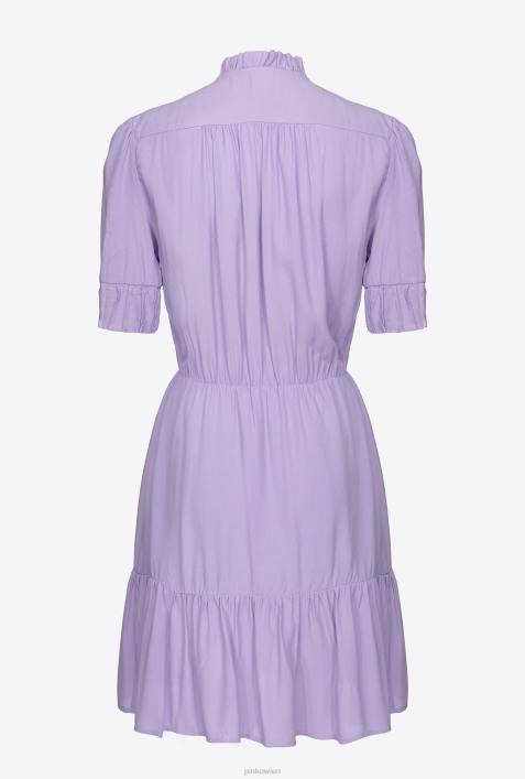 kurze Kleider | Pinko lila Tulpe Marokkanisches Mini-HemdkleidZ4ZP19