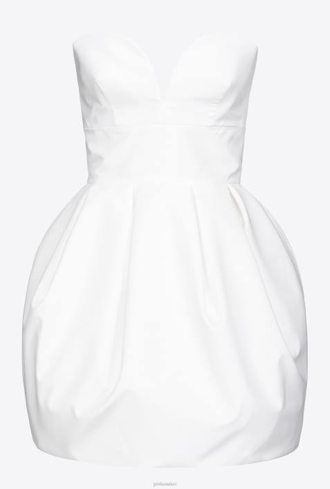 kurze Kleider | Pinko nicht-gerade weiss Galleria Taft Mini-BallonkleidZ4ZP208