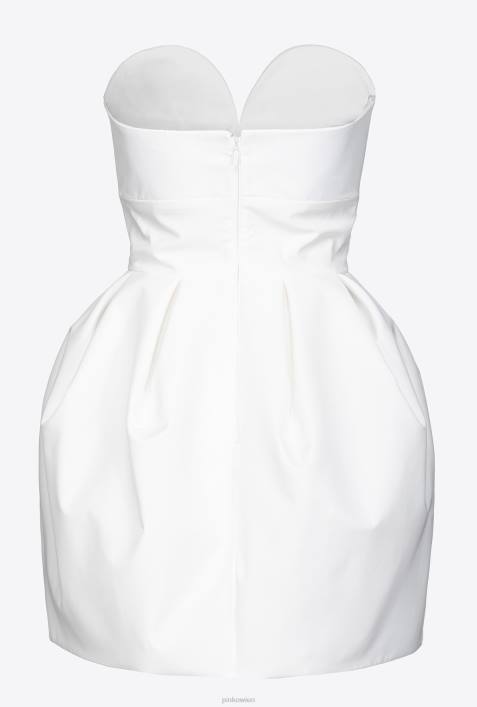kurze Kleider | Pinko nicht-gerade weiss Galleria Taft Mini-BallonkleidZ4ZP208