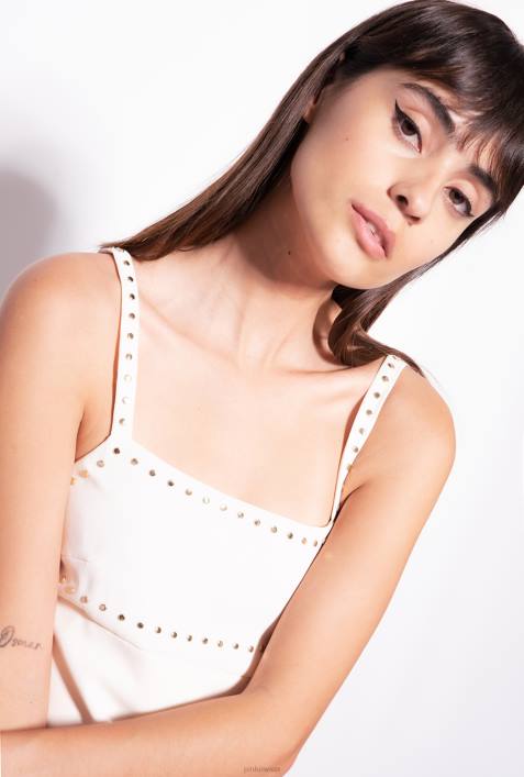 kurze Kleider | Pinko rosa rauchweiß Minikleid mit NietenZ4ZP109