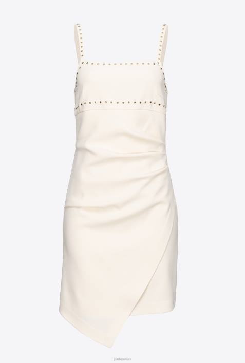 kurze Kleider | Pinko rosa rauchweiß Minikleid mit NietenZ4ZP109